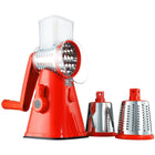 Nutrislicer - Râpe à fromage rotative, hachoir à légumes et trancheuse de cuisine-Râpe rotative Nutrislicer, trancheuse pour légumes et fruits comprend: 1x Nutrislicer avec base ventouse 1x lame inox tranchage 1x lame inox râpage fin 1x lame inox râpage