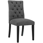Modway - Duchess Tissu Chaise à manger Ensemble de 4 - Gris-Dossier boutonné luxueusement touffé