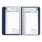 Blueline - 2025 Agenda quotidien à reliure spirale - Couverture souple d'aspect lézard - 6 po x 3-1/2 po - Bleu - Bilingue-Une page par jour. Horaire de rendez-vous de 7 h a.m. à 7 h 30 p.m., intervalles de 30 minutes
