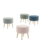 Manhattan Comfort - Bailey pouf moderne mi-siècle 18,11" - bleu, gris, avoine, vert sauge avec pieds dorés - lot de 4-Ottoman moderne du milieu du siècle parfait pour une utilisation dans le salon