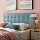 Modway - Lily Biscuit Touffé Performance Velvet Tête de lit complète, Bleu clair-Tissu résistant aux taches durable