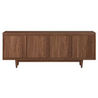 Hudson&Canal - Meuble TV Aelin pour téléviseurs jusqu'à 75" - Noyer satiné-Un design contemporain moderne peut accueillir des téléviseurs jusqu'à 75 pouces pour votre espace de divertissement