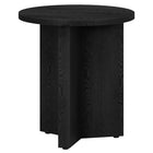 Hudson&Canal - Table d'appoint ronde Anders de 50 cm de largeur, , grain noir-Le plateau de table a une capacité de poids de 25 lb