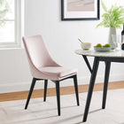 Modway - Viscount Performance Velvet Chaise à manger - Rose-Rembourrage en mousse dense