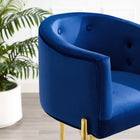 Modway - Savour Touffe Tabouret de comptoir - Marine-Base en acier inoxydable doré