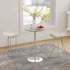 HOMCOM - Table de bar ronde pour 2, assemblage facile pour bar à domicile, cocktail, bistrot - beige gris-Taille pour 2 personnes, adaptée aux petits bars à domicile et aux petits espaces de salle à manger 