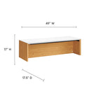Modway - Kinetic Support mural de 49" Bureau - White Natural-Compartiment de gestion des câbles rabattables