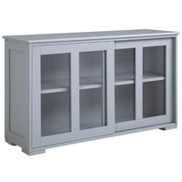 HOMCOM - Buffet empilable 42 po L - gris clair-Les portes coulissantes permettent d'accéder aux deux côtés du meuble sans prendre de place pour l'ouverture 