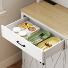 HOMCOM - Armoire 69 po avec station de chargement - blanc-La porte basculante peut accueillir une poubelle de 10 gallons ou un panier à linge 