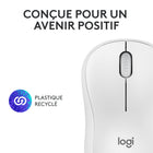 Logitech - M240 Silent Souris sans fil - Blanc cassé-Les pièces en plastique de la souris M240 comprennent du plastique recyclé post-consommation certifié (Graphite:  48%; matières plastiques Off-White/Rose: 37%). À l'exception de l'emballage et des plastiques du récepteur et de l'ensemble de câblage imprimé (PWA)