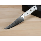 Minimal - Ensemble de couteaux à steak Damascus White Stone de 4 pièces, service pour 4 personnes-Trempé sous vide pour une dureté ultime de 60-62 HRC