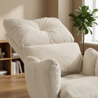 HOMCOM - Chaise de bureau ergonomique inclinable avec tissu flanelle neige - blanc crème-Matériau : flanelle neige, éponge, métal