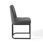 Modway - Amplify Base de traîneau Tissu rembourré Fauteuil d’appoint de salle à manger - Charbon noir-8