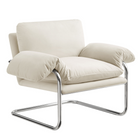 Modway - Ansel Performance Velvet Chaise d’accent - Albâtre-Sellerie en velours résistante aux taches