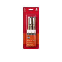Micron - 50163 Pigma Micron stylos - 01, 05, 10 - gris froid - ensemble de 3-Encre pigmentaire de qualité d'archivage