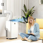 HOMCOM - climatiseur portable 14000 BTU avec déshumidificateur et ventilateur - blanc-Double affichage LED, panneau tactile et télécommande pour un contrôle facile 