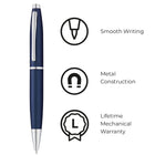 A.T. Cross - Stylo à bille Calais, bleu nuit métallique mat-Les produits Cross sont incontestablement garantis contre les bris mécaniques et tous les instruments d’écriture sont couverts par une garantie à vie. 