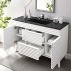 Modway - Render 48" Vanité de salle de bain à un seul lavabo - Blanc Noir-MDF et panneau de particules