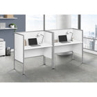 Monarch Specialties - Bureau A Cloison - 48 po L - Bureau - Travail - Qualité Commerciale - Stratifié Blanc - Métal Argenté-Facile à assembler grâce aux instructions illustrées incluses, ce bureau de style contemporain est idéal pour se concentrer sur l'écriture, l'étude et d'autres tâches de travail, parfait pour les bureaux commerciaux ou les bibliothèques scolaires