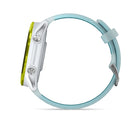 Garmin - Forerunner 570 - 47 mm, aluminium jaune amp avec bracelet translucide Whitestone/Turquoise-ÉCRAN AMOLED ET CADRE EN ALUMINIUM - Il s'agit de notre écran tactile AMOLED le plus lumineux avec des commandes à boutons et un cadre en aluminium disponible dans les tailles 42 mm et 47 mm.