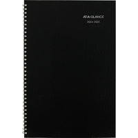 AT-A-GLANCE - Agenda scolaire mensuel 2024-2025 - 7 7/8 po x 11 7/8 po - noir - bilingue-14 mois : juillet 2024 - août 2025
