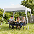 Outsunny - Tente auvent d'extérieur pliante 8 pi l x 8 pi L avec sac - Blanc-Pieds réglables pour différents besoins et préférences