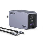 UGREEN - Chargeur Nexode Pro 100 W 3 ports GaN USB-C/USB-A-Recharge intelligente 3-en-1 : Doté de 2 ports USB-C et 1 port USB-A, ce chargeur distribue intelligemment la puissance pour recharger jusqu’à trois appareils simultanément, optimisant l’efficacité sans compromettre la vitesse.