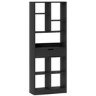 HOMCOM - Bibliothèque haute avec tiroir - noir-Le style minimaliste convient à la chambre, au salon, au dortoir ou au bureau 