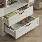 HOMCOM - Armoire de cuisine 64 po avec portes et tiroirs - blanc vieilli-Structure en panneau de particules de qualité supportant jusqu’à 330 lb (150 kg) 