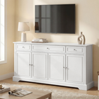 HOMCOM - Buffet moderne 54 po avec portes et tiroirs à fermeture douce - blanc-La construction stable en panneaux de particules supporte jusqu'à 163 lb sans effort