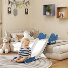 Qaba - Glissière pour lit, canapé ou escalier pour tout-petits - Bleu-Le coussin antidérapant sous la plate-forme du toboggan renforce la sécurité 