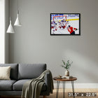 Sam Bennett 20x29 Panthers Winning Goal - Toile encadree - 31" x 22"-Prêt à accrocher - livré entièrement assemblé