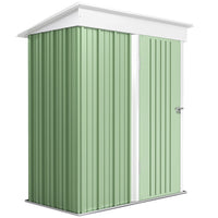 Outsunny - Cabanon de rangement extérieur 5 x 3 pi avec étagère réglable vert-Petit cabanon de rangement extérieur permettant de ranger l'équipement d'entretien des pelouses et les outils de jardinage 