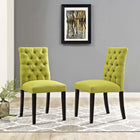 Modway - Duchess Tissu Chaise à manger Ensemble de 2 - Herbe de blé-Dossier boutonné luxueusement touffé