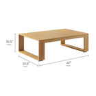 Modway - Lirienne Terrasse extérieure Faux bois d’aluminium Table basse - Naturel-Aluminium revêtu en poudre