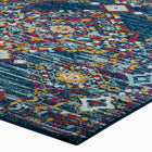 Modway - Entourage Réseau floral vieilli de Khalida Tapis de comédie 8 pi l x 10 pi L - Bleu Orange Jaune Rouge-Haute densité / Tissé à la machine
