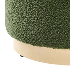 Modway - Tilden Sherpa rond 16" Rembourré Ottoman - Moss Green Natural-7