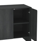 Manhattan Comfort - Buffet moderne Linda 60" à 4 portes - gris charbon-Design de tiroir épuré à façade plane pour une esthétique minimaliste et contemporaine