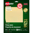 Avery Étiquettes de classement TrueBlockâ„¢ (15266), couleurs variées, 3 7/16 po x 2/3 po, paq./300-Créez des étiquettes de classement d'allure professionnelle