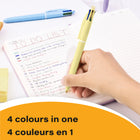 BIC - 4-Couleurs Pastel stylos-bille, pointe moyenne -1,0 mm -Couleurs d’encre classiques assorties- Paquet de 3-Avec 4 couleurs d’encre dans un stylo, exprimez-vous en couleur et organisez vos notes au travail, à l’école ou à la maison