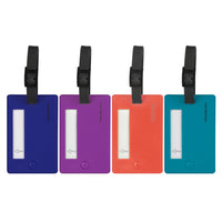 Travelon - Étiquettes de bagages de couleurs assorties - Bolds - Lot de 4-Seul votre nom est visible