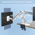 ShoppingAll - Support de moniteur double robuste pour écrans de 13 à 35 po - Blanc-Dimensions: 17,3 po lo x 12,2 po larg x 5,5 po H