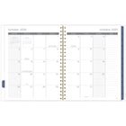 Mead - Agenda hebdomadaire/mensuel parchemin de fleurs 2026 - 11 po H x 8 1/2 po l - noir/blanc - bilingue-Couverture en poly transparent et durable résistant à l'eau