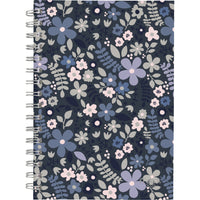 Mead - Agenda hebdomadaire/mensuel Caprice floral 2025 - 8-1/2 po H x 5 1/2 po l - Bleu - Bilingue-15 mois complets de planification hebdomadaire mensuelle + 3 feuilles étalées