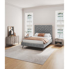 Manhattan Comfort - Dumbo table de chevet moderne 1 tiroir et commode 3 tiroirs - gris rustique - ensemble de 2-Comprend 4 tiroirs à extension totale conçus avec des lignes nervurées texturées verticales