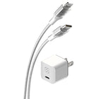 Scosche Mini chargeur domestique USB-C 30 W avec câble tressé de 8 pieds USB-C vers Lightning - Blanc-La puissance 30 W USB-C offre une charge et un transfert de données rapides