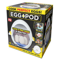 As Seen on TV - Fabricant d’œufs à vapeur-La cuisinière à œufs à micro-ondes Egg Pod peut contenir 4 œufs en toute sécurité avec une plaque chauffante plate intérieure en aluminium