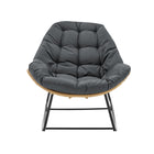 Manhattan Comfort - Ensemble moderne Benson de 3 pièces pour patio avec fauteuils à bascule - Gris - Lot de 3-Structure en acier résistant à la rouille enveloppée de corde en rotin PE parfaite pour l'extérieur