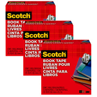 Scotch - Ruban adhésif pour livre - 1-1/2 po x 15 vg - 3 rouleaux-Utilisation pour réparer, renforcer, protéger et recouvrir les bords et les surfaces liés des livres et d'autres matériaux en papier