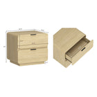 Manhattan Comfort - Ensemble contemporain moderne Chrystie 2 pièces : commode et table de chevet - Naturel-La texture riche du grain de bois apporte une chaleur naturelle et de la dimension, rehaussant aussi bien les intérieurs contemporains que transitionnels